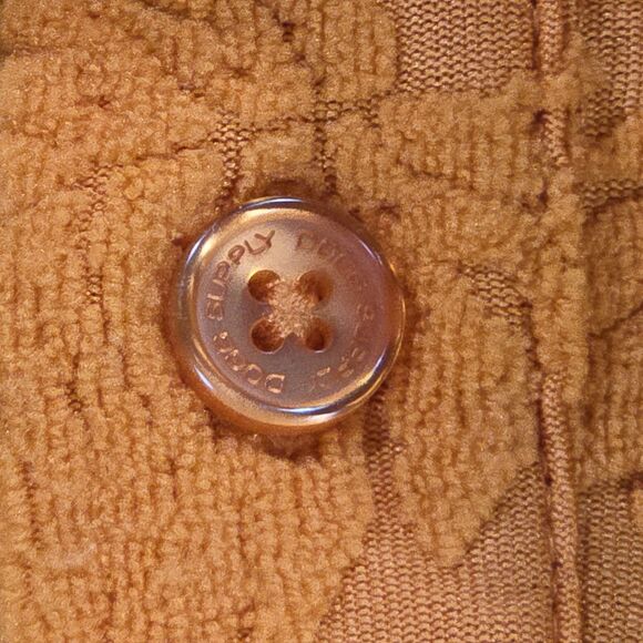 Dogg Supply by Snoop Dogg Polo Shirt Mens Small Terry Terrycloth Orange Leaves - Picture 4 of 9